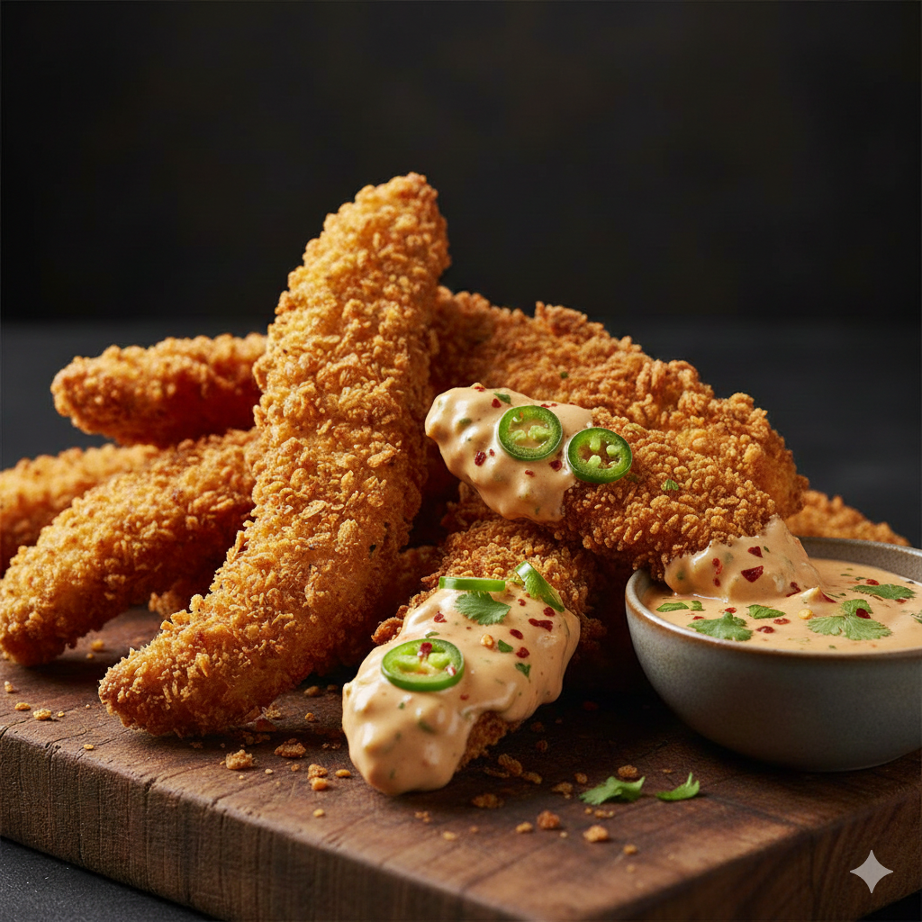 Chicken Stripes Jalapeños-Käse